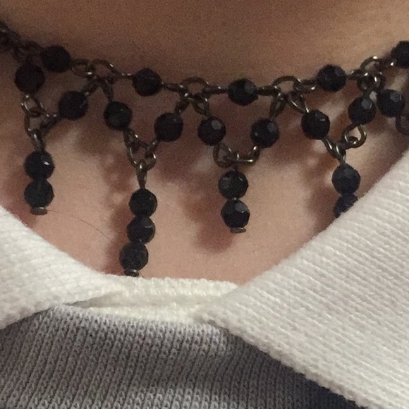 VINTAGE CHOKER STYLE NECKLACE | black adjustable - Picture 6 of 10